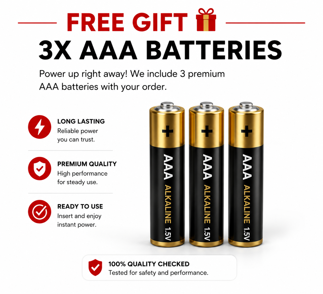 Free 3x Batteries AAA